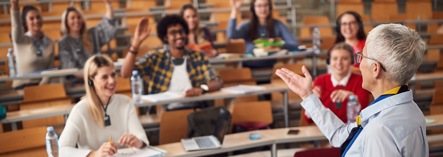 A classroom using a radio frequency system