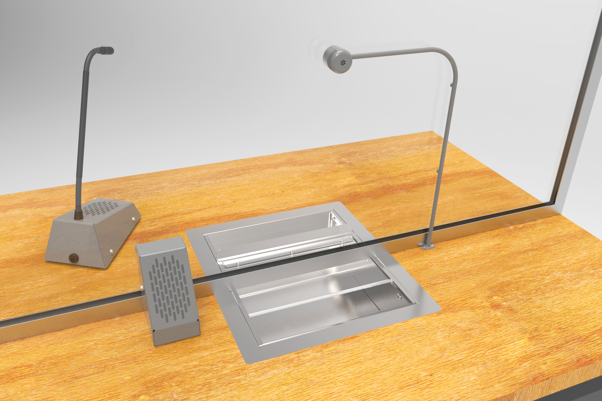 Bent Window Mounted Microphone System STS-K058